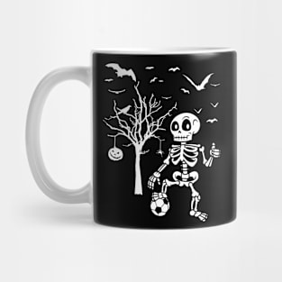 Soccer Skeleton Halloween Men Boys Soccer Player Halloween Mug